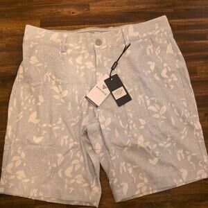 Maelreg Men's Golf Shorts Size 32 Grey White Floral ProFlex Stretch NWT